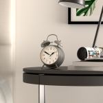 newgate new covent garden alarm overcoat grey Grey analog alarm clock on bedside table