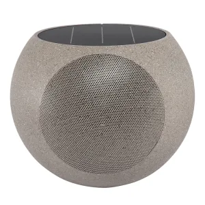 Round stone-look portable Bluetooth speaker