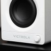 White Victrola speaker with black woofer and knob