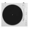 victrola automatic turntable white Top view of modern white turntable