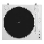 Top view of modern white turntable