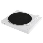 White Victrola turntable with black platter