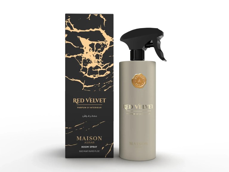 Red Velvet Maison Asrar room spray bottle and box