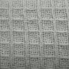 cotton waffle blanket silver single Close-up of white woven fabric texture