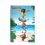 Madagascar characters stacked on tropical beach