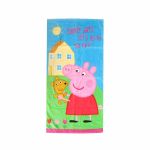 Peppa Pig holding teddy under sunny sky