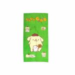 v442 atx towel purin green re 00.jpg Green towel with cute cartoon dog character