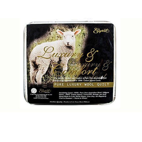 Pure luxury Australian wool quilt packaging with lamb