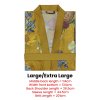 bedding house van gogh partout des fleurs gold kimono bath robe large/extra large Yellow floral kimono robe folded with size details