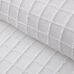 vintage design homewares parquet white polyester cotton quilt cover set single Close-up of white quilted fabric with grid stitching