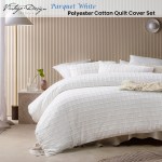 vintage design homewares parquet white polyester cotton quilt cover set single White parquet quilt cover set on modern bed