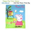 peppa pig tree house printed polar fleece throw rug 130 x 160 cm Peppa Pig tree house kids fleece throw rug