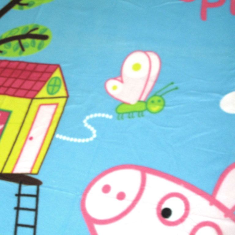 Colourful cartoon butterfly and house on blue background