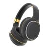Black over-ear headphones with gold accents