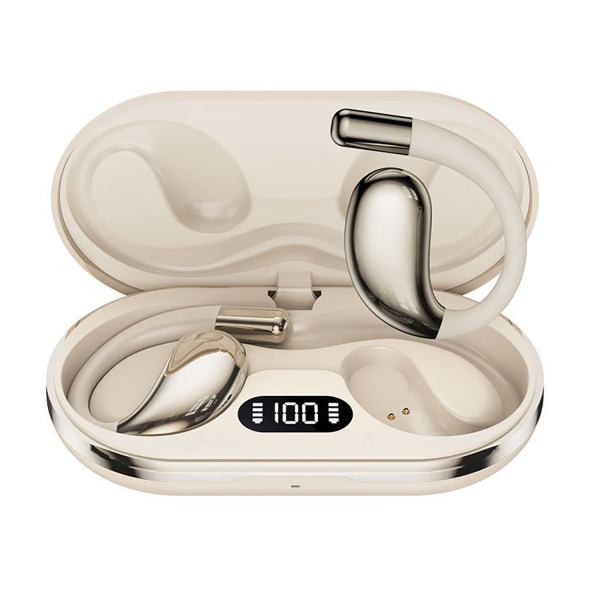 v462 md 179 02 202510300931 00.jpg Beige wireless earbuds in charging case with display