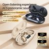 wireless earhook sports headphones open ear bluetooth 5.4 sweat resistant earphones (beige) Wireless Bluetooth earbuds with charging case display