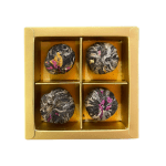 Four blooming tea balls in gold gift box