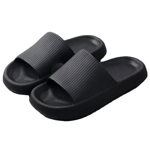 v474 483977 103838 00.jpg Black rubber slide sandals on white background