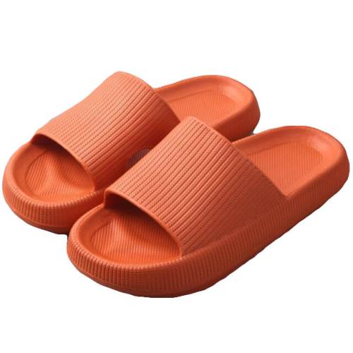 v474 483980 103820 00.jpg Orange textured slide sandals on white background