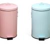 Pastel pink and blue pedal bins