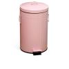 Pink metal pedal bin with lid