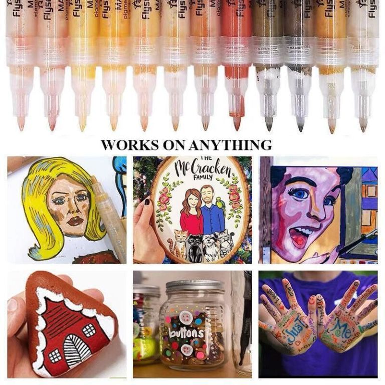 Paint markers with artwork on various surfaces