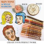 Skin tone acrylic markers with artwork samples