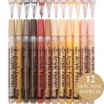 Set of 12 skin tone acrylic paint markers