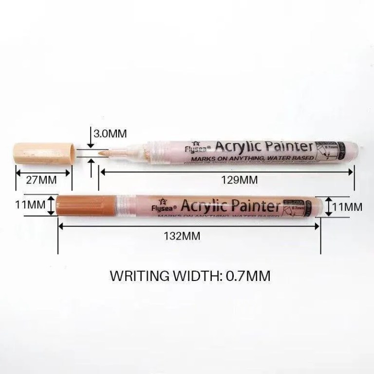 Acrylic paint marker with labelled dimensions