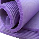15mm thick yoga mat pad nbr nonslip exercise fitness pilate gym durable black Rolled purple foam exercise mats close-up