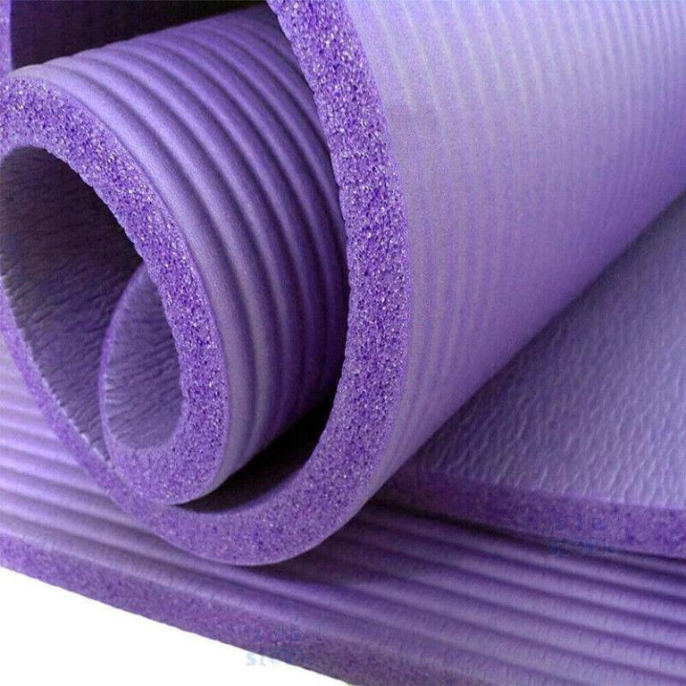 15mm thick yoga mat pad nbr nonslip exercise fitness pilate gym durable black Rolled purple foam exercise mats close-up