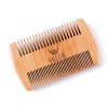 Wooden double-sided beard comb with Valor logo