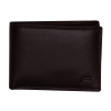 Dark brown leather bi-fold wallet