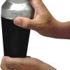 700ml vin bouquet cocktail shaker shaker with strainer in silver/black Hands holding stainless steel cocktail shaker