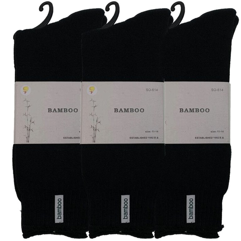 Three pairs of black bamboo socks