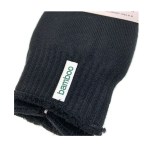 Black ribbed wrist sleeve with bamboo label