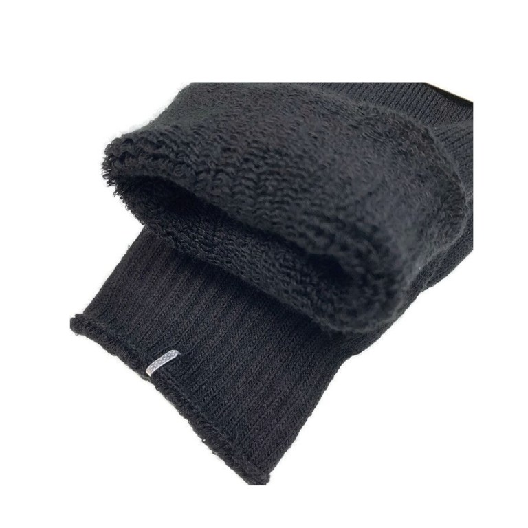 Black knitted beanie with folded cuff