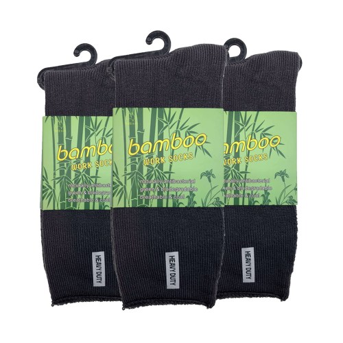 Three pairs of black bamboo work socks