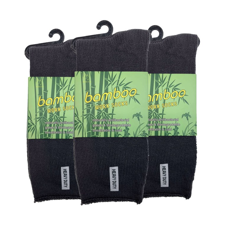 Three pairs of black bamboo work socks