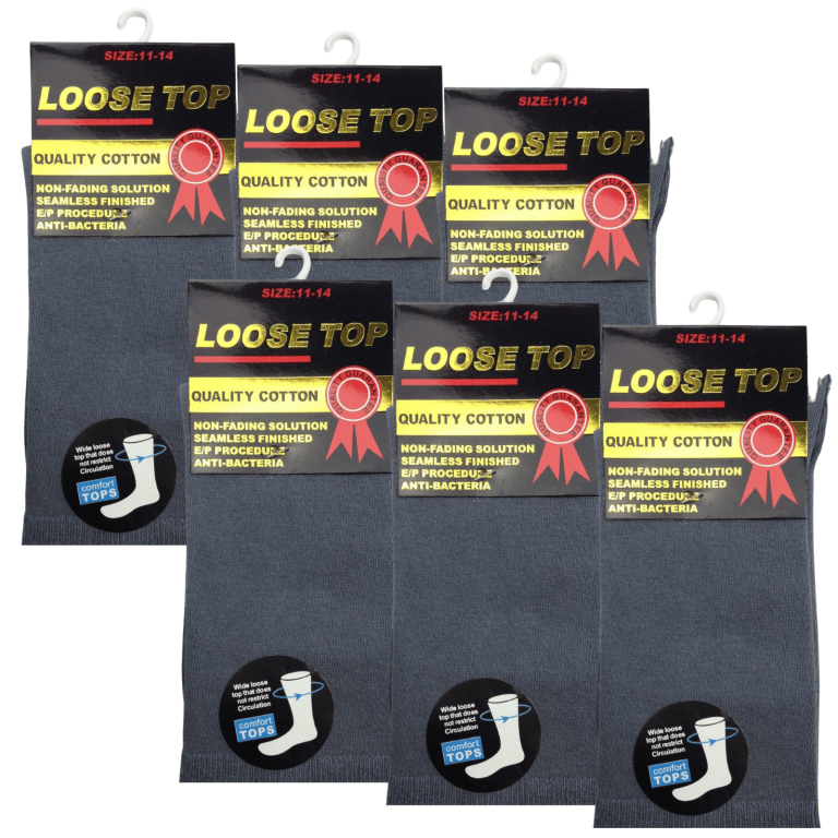 Six packs of loose top cotton socks