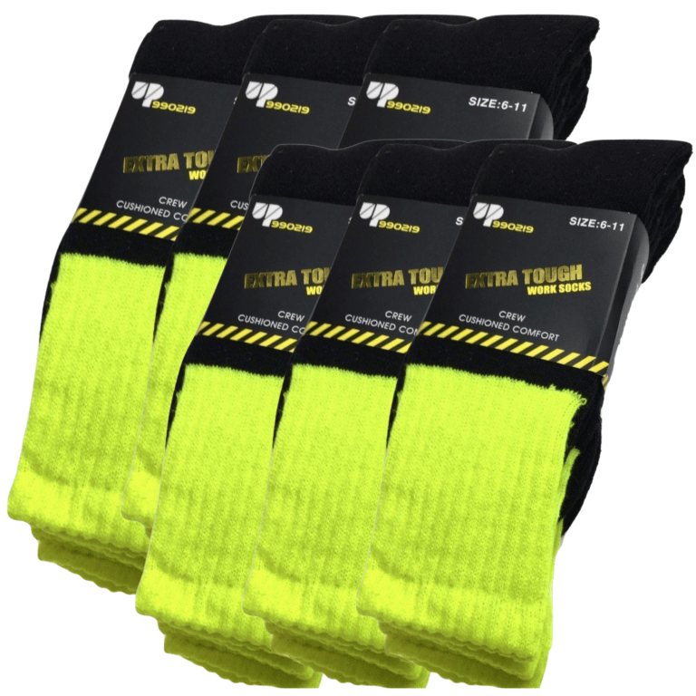 Five pairs hi-vis extra tough work socks
