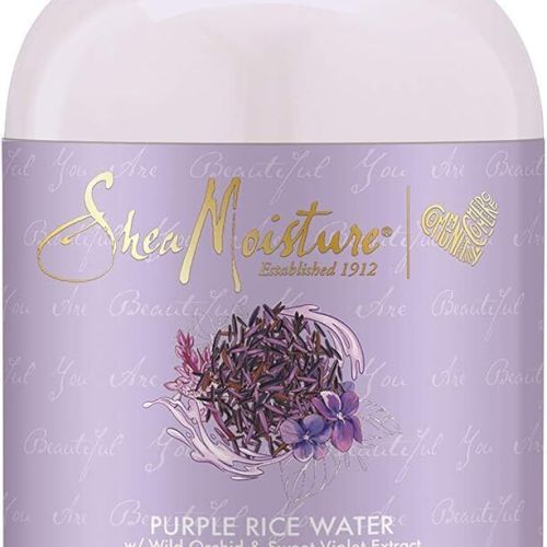 SheaMoisture Purple Rice Water conditioner bottle with pump