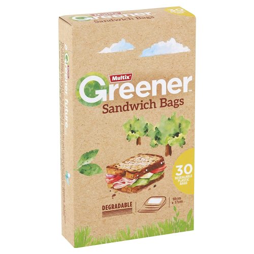 Multix Greener degradable sandwich bags 30 pack