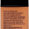 Back of full coverage foundation bottle