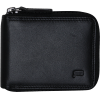 futura mens zip around leather wallet rfid gift black Black leather zip-around wallet with stitched edges