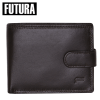 futura mens rfid leather coin fold over wallet brown Black leather wallet with strap closure