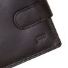 futura mens rfid leather coin fold over wallet brown Close-up of black leather wallet with strap