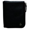 futura rfid leather zip around wallet black Black leather wallet with side zipper
