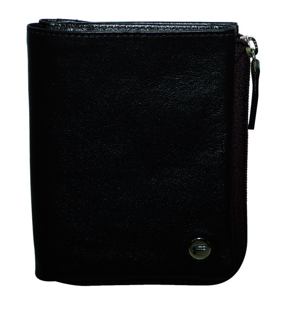futura rfid leather zip around wallet black Black leather wallet with side zipper