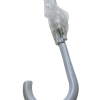 Close-up of transparent handle gripping grey hook